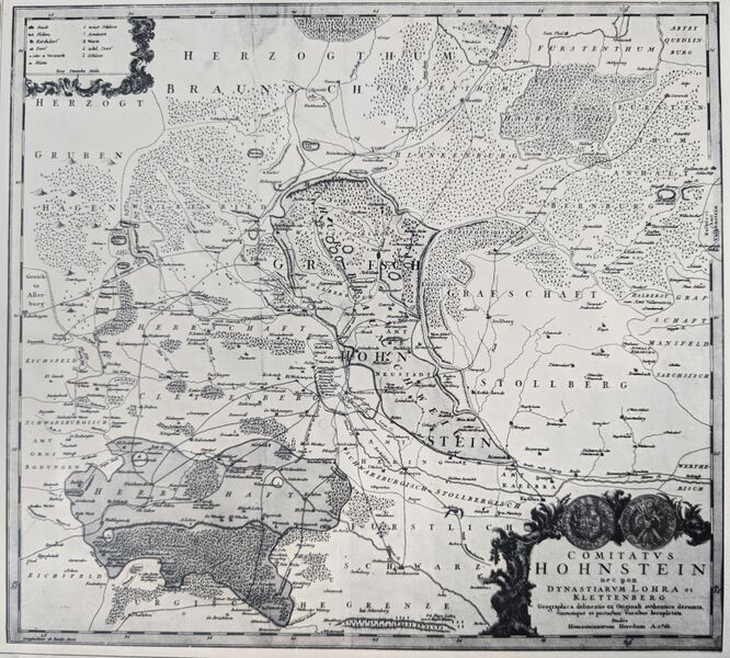 Datei:Karte vom Amt Hohnstein und dem Harz 1761.jpg